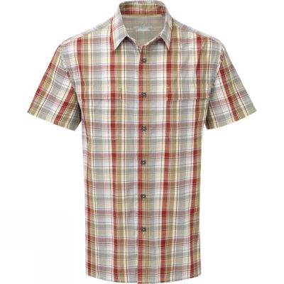 Camisa Royal Robbins Playa Plaid Manga Corta Hombre Rojas / Marrones - Chile UIL325740